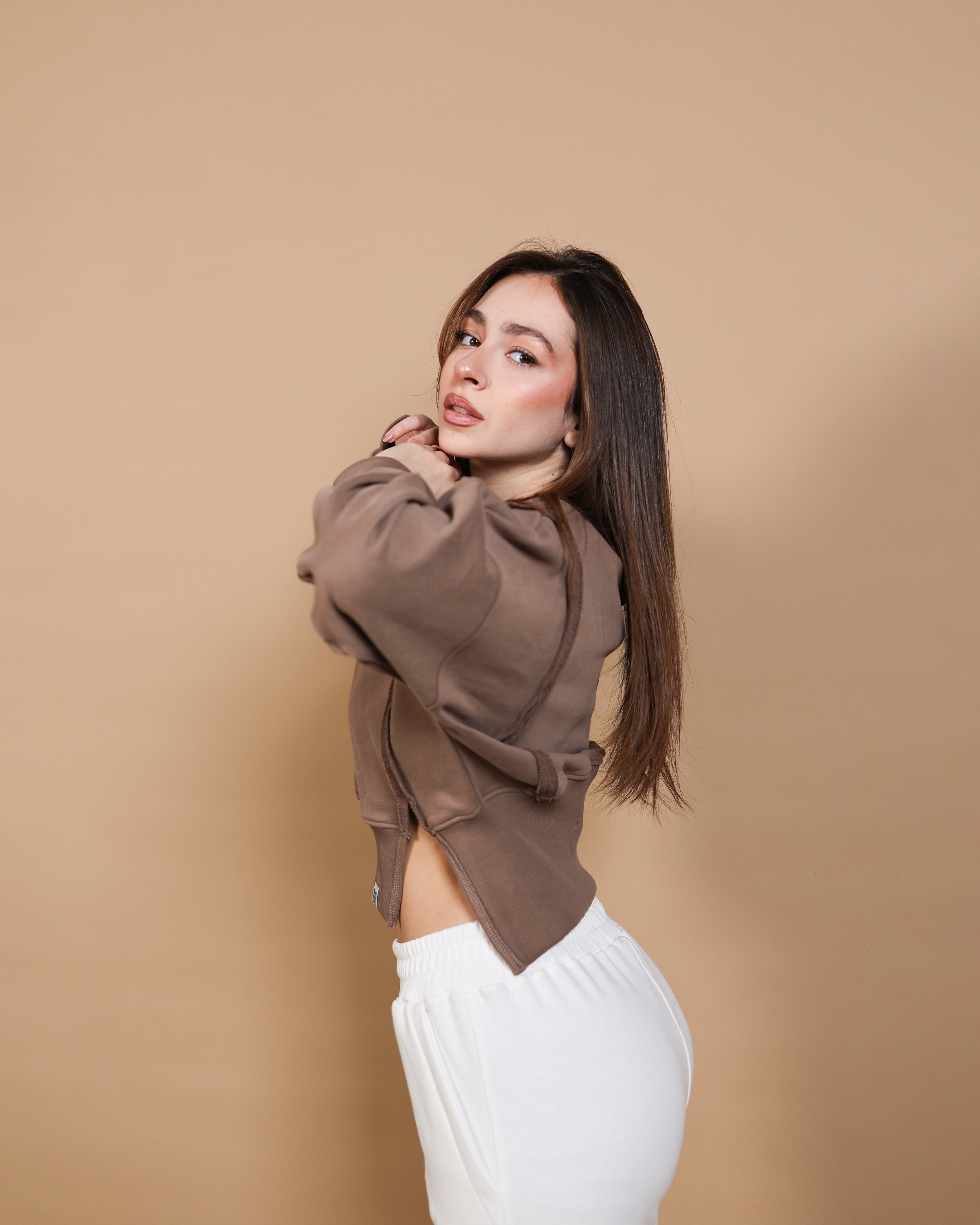 One-Size Cropped Cotton Pullover